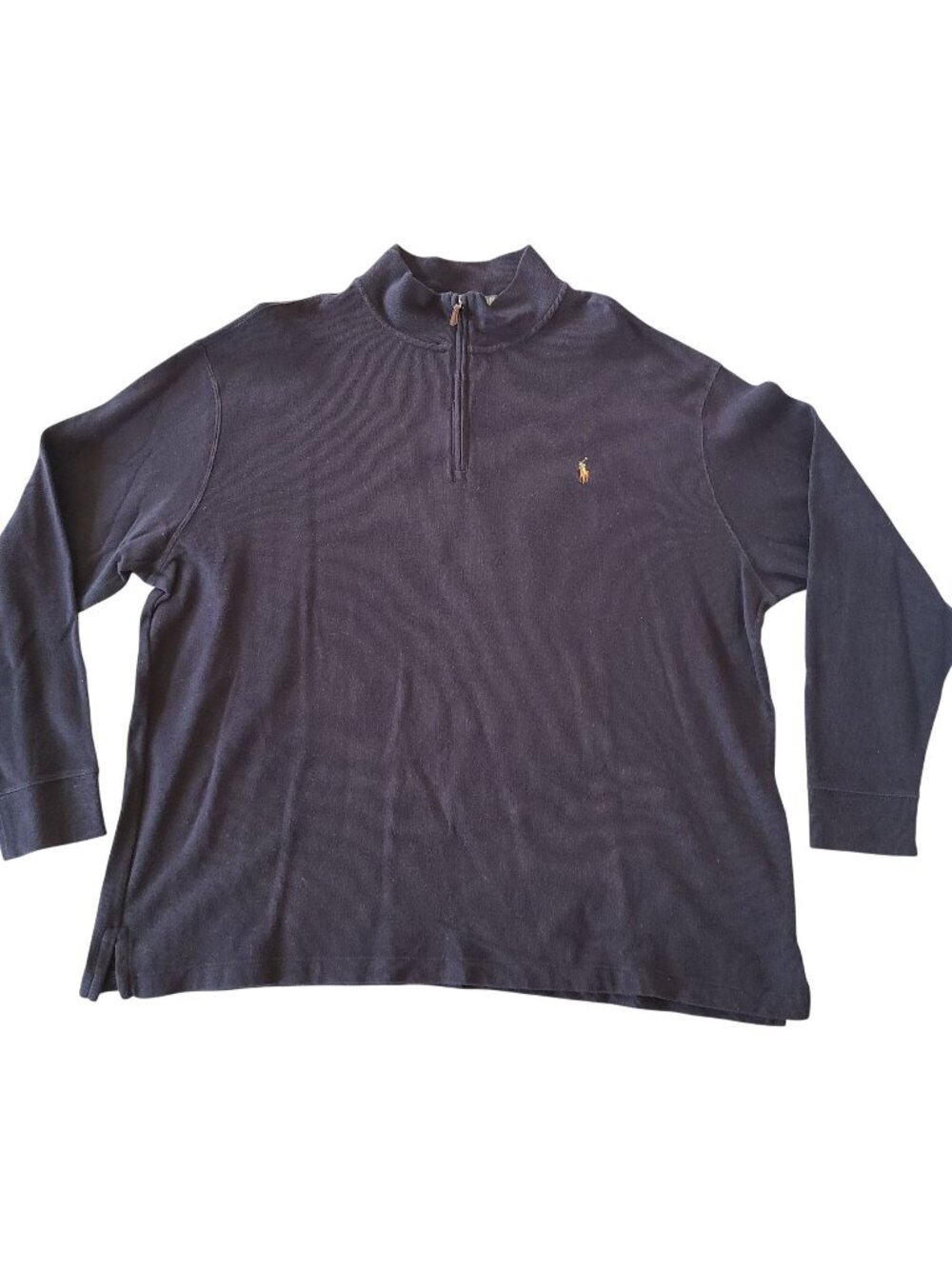 Polo Ralph Lauren Sweater Mens 3XB Navy Blue Estate Rib Quarter Zip Pullover